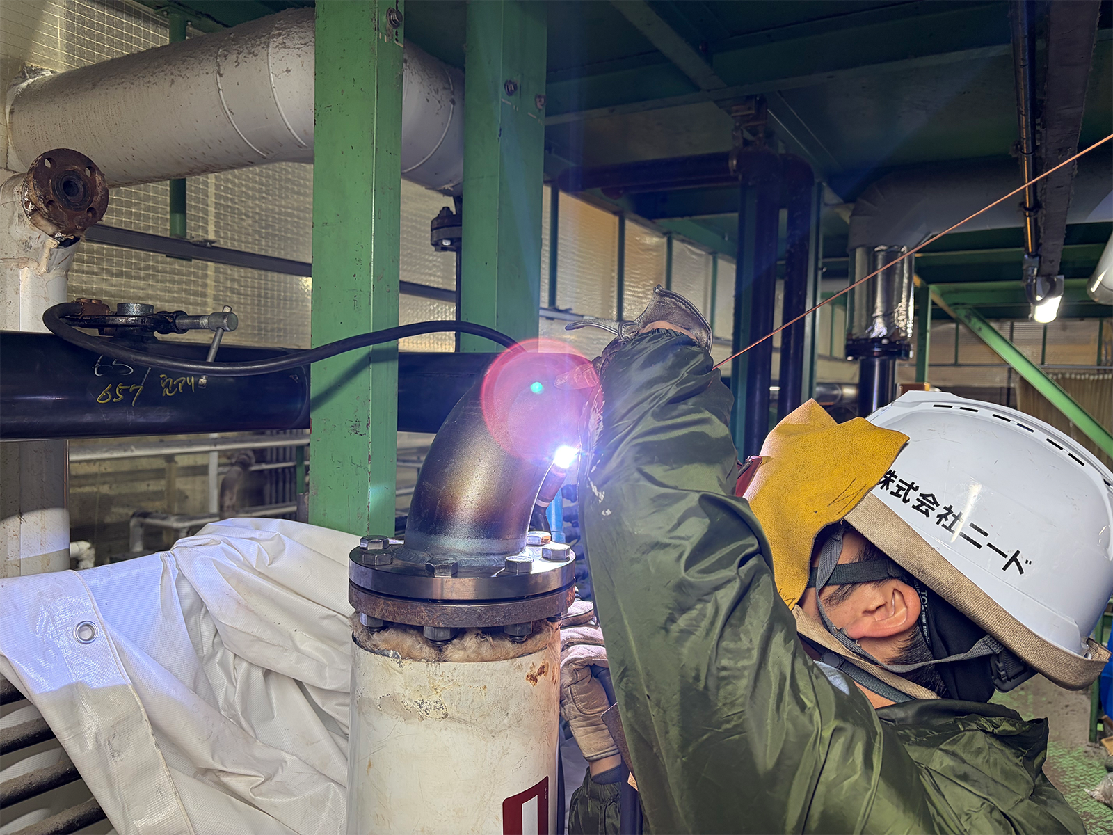 蒸気配管自動制御システムの施工事例