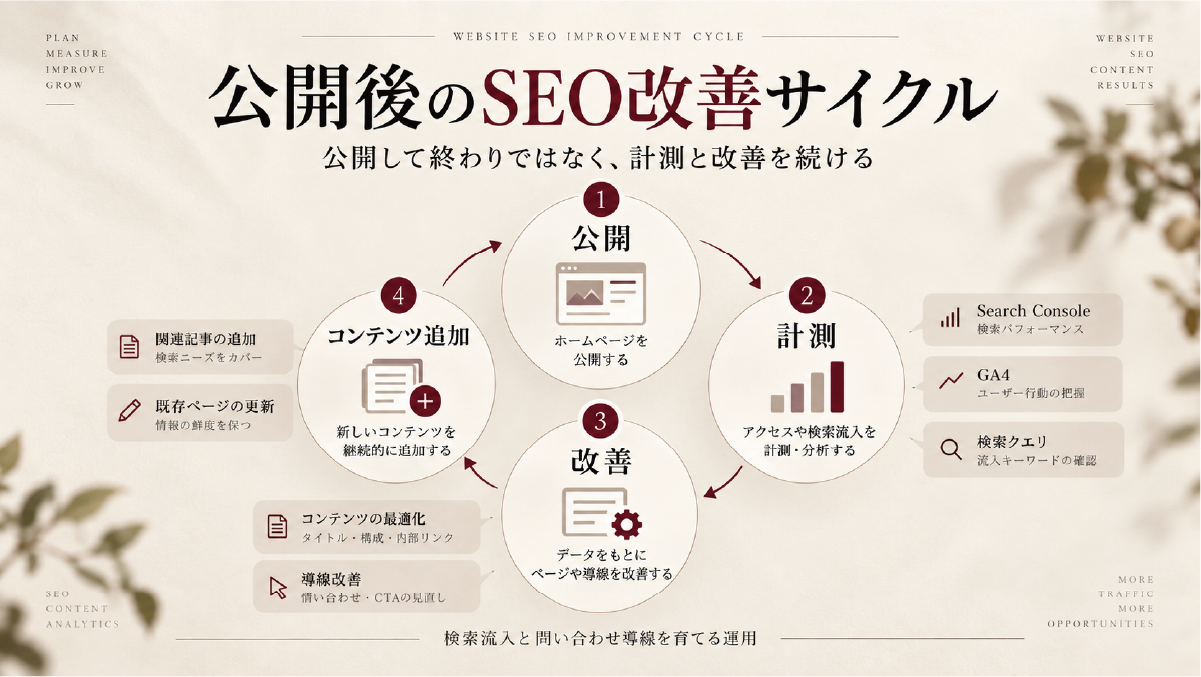 ホームページ公開後のSEO改善サイクル