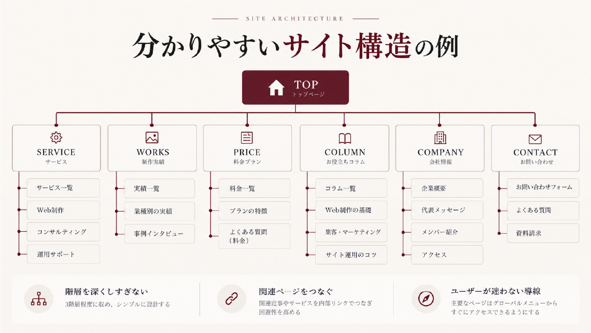 SEOを考えた分かりやすいサイト構造の例