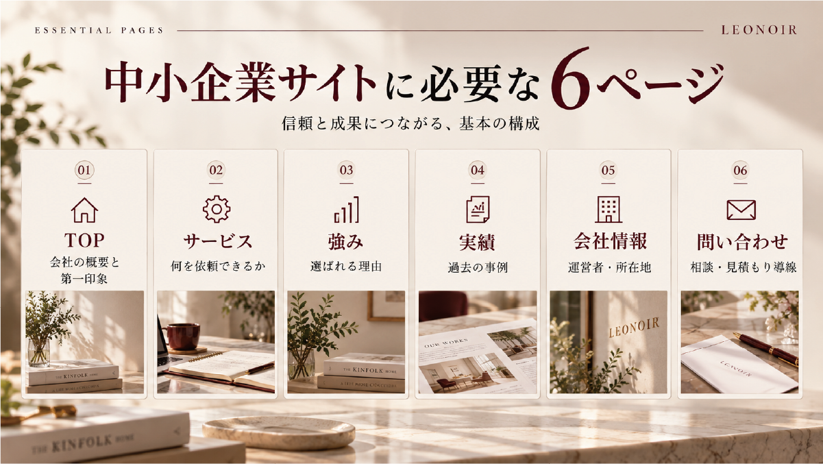 中小企業のホームページに必要な6つのページ